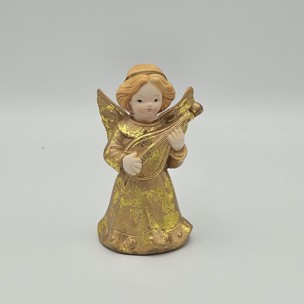 Vintage Angel with Instrument‎ Ceramic Figures 4”